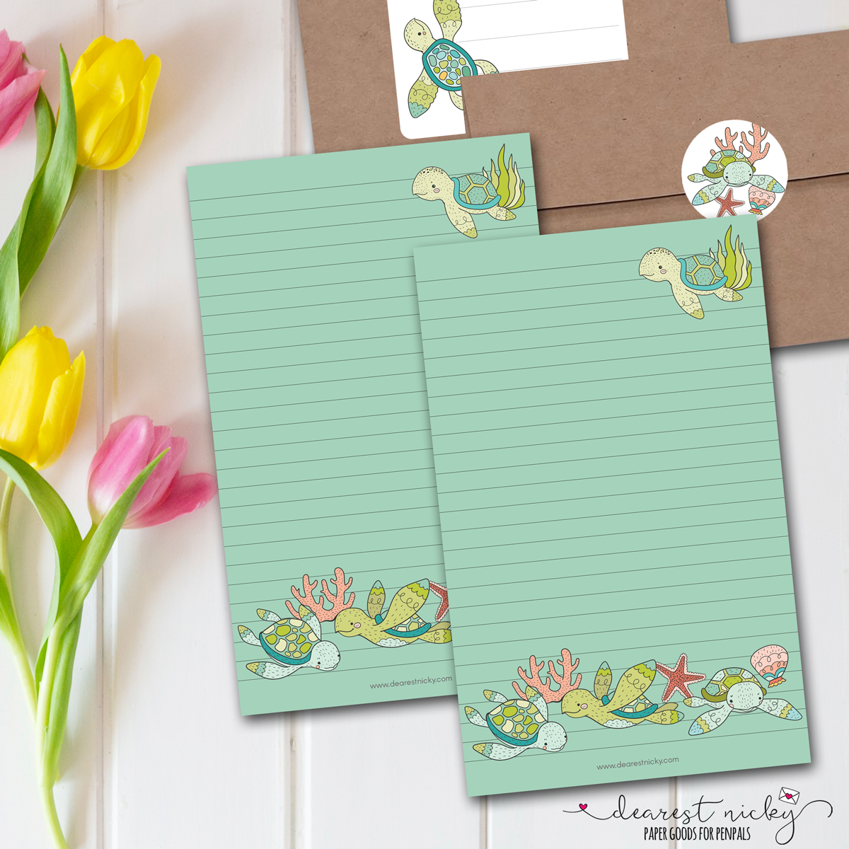 Sea Turtles Mailing Address Labels - Set of 16