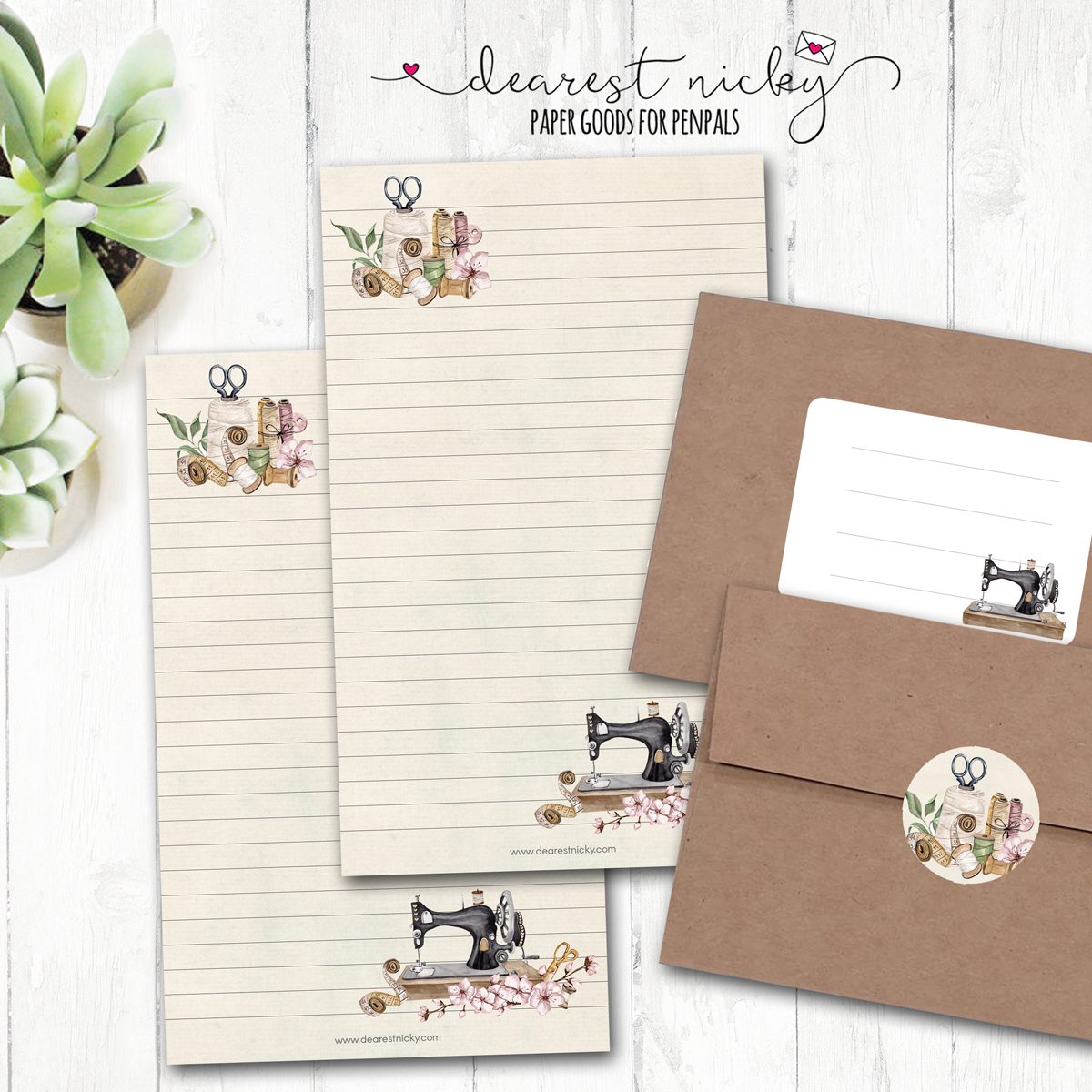 Sewing Machine Letter Writing Set