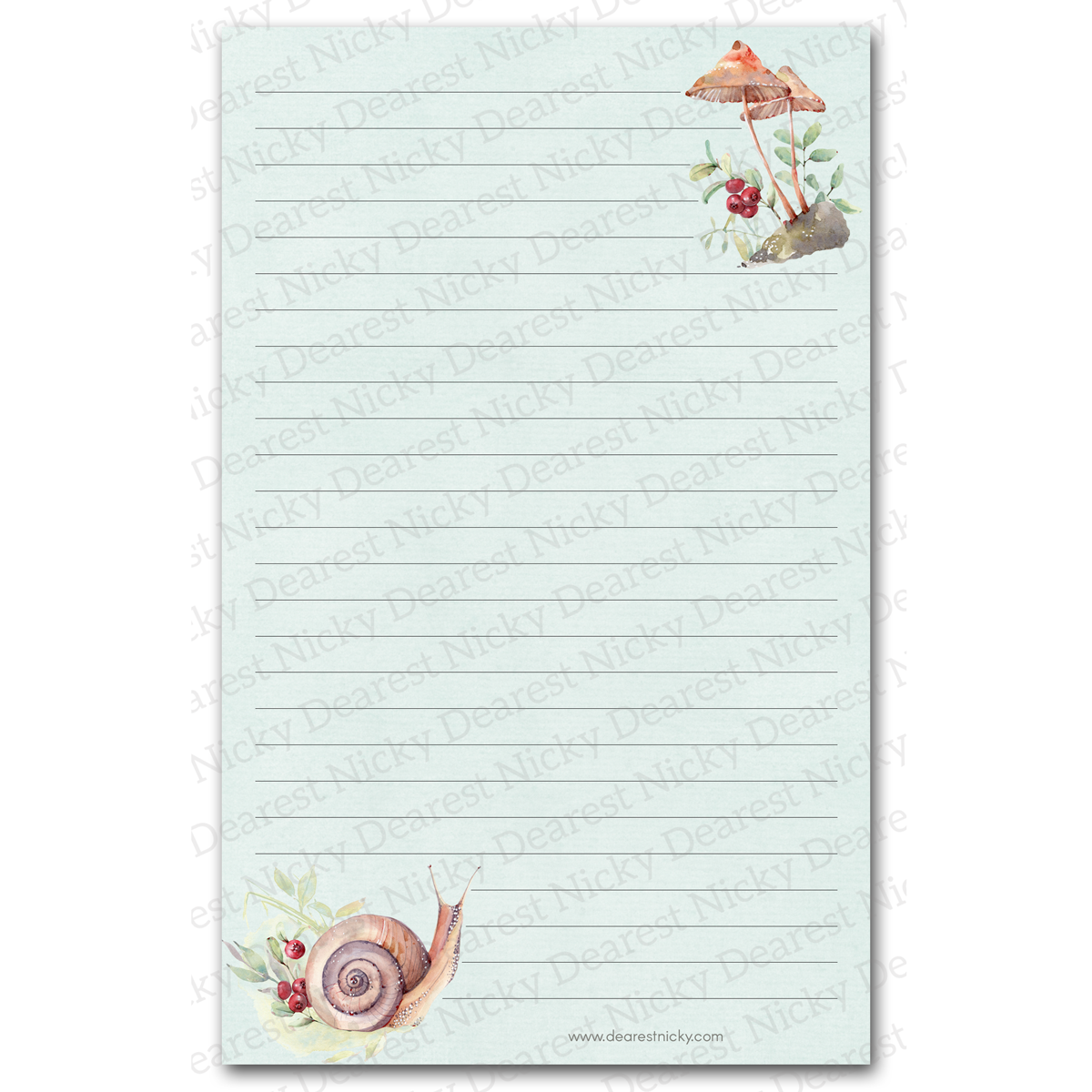 Snail and Toadstools Letter Writing Set