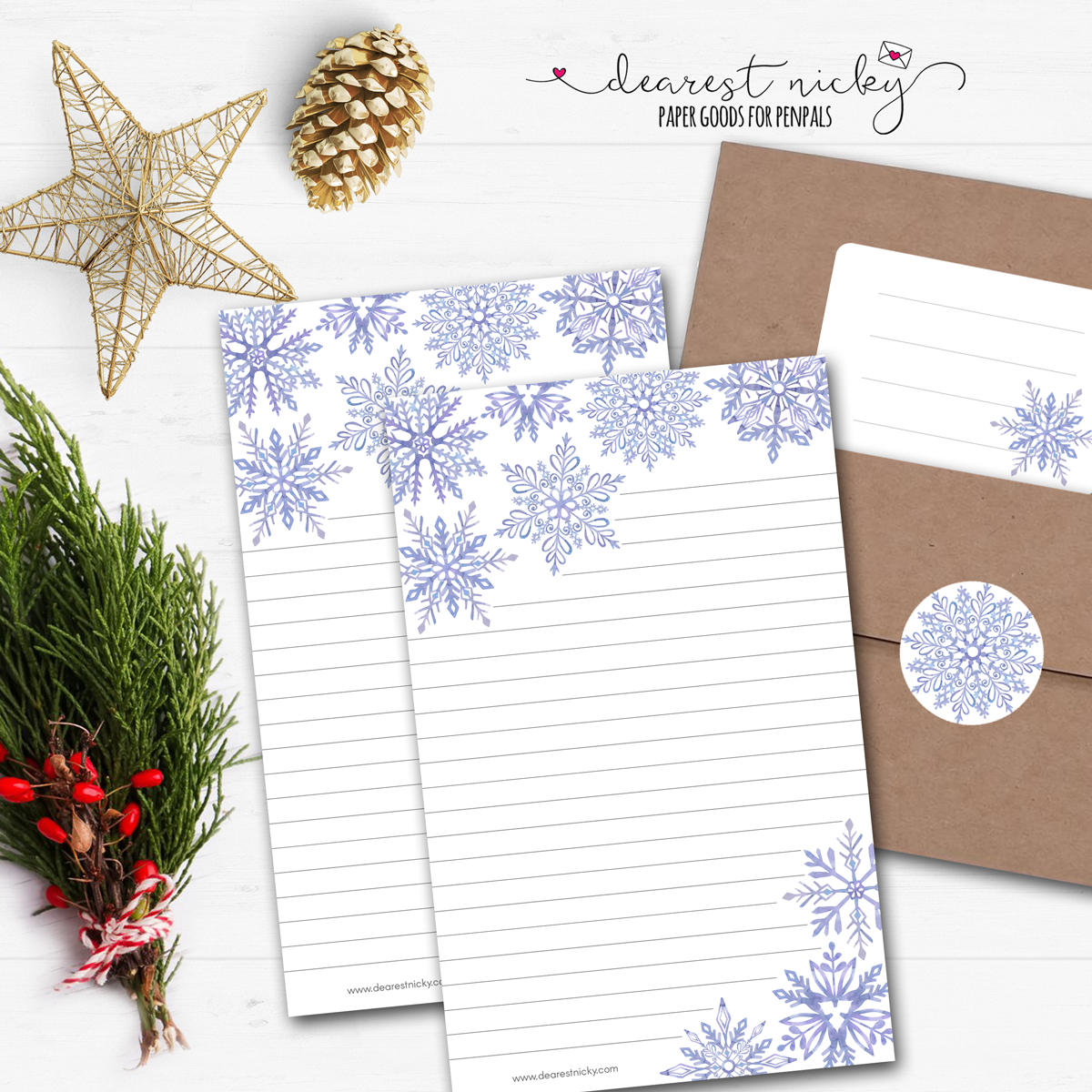 Snowflakes Letter Writing Set