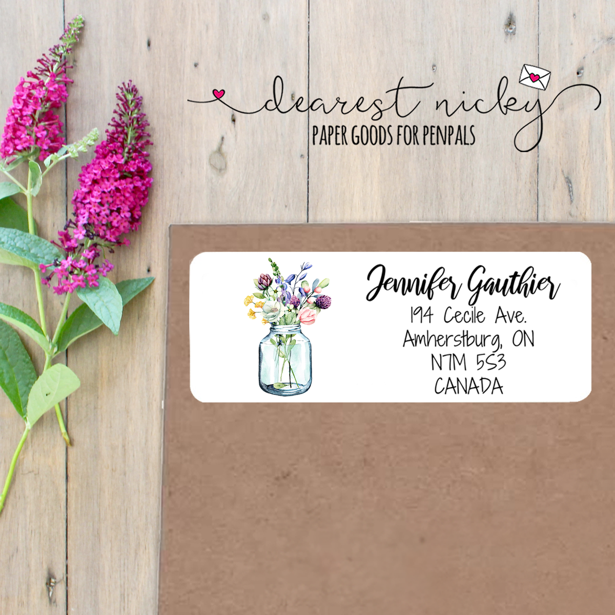 Spring Bouquet Custom Return Address Labels Set of 30