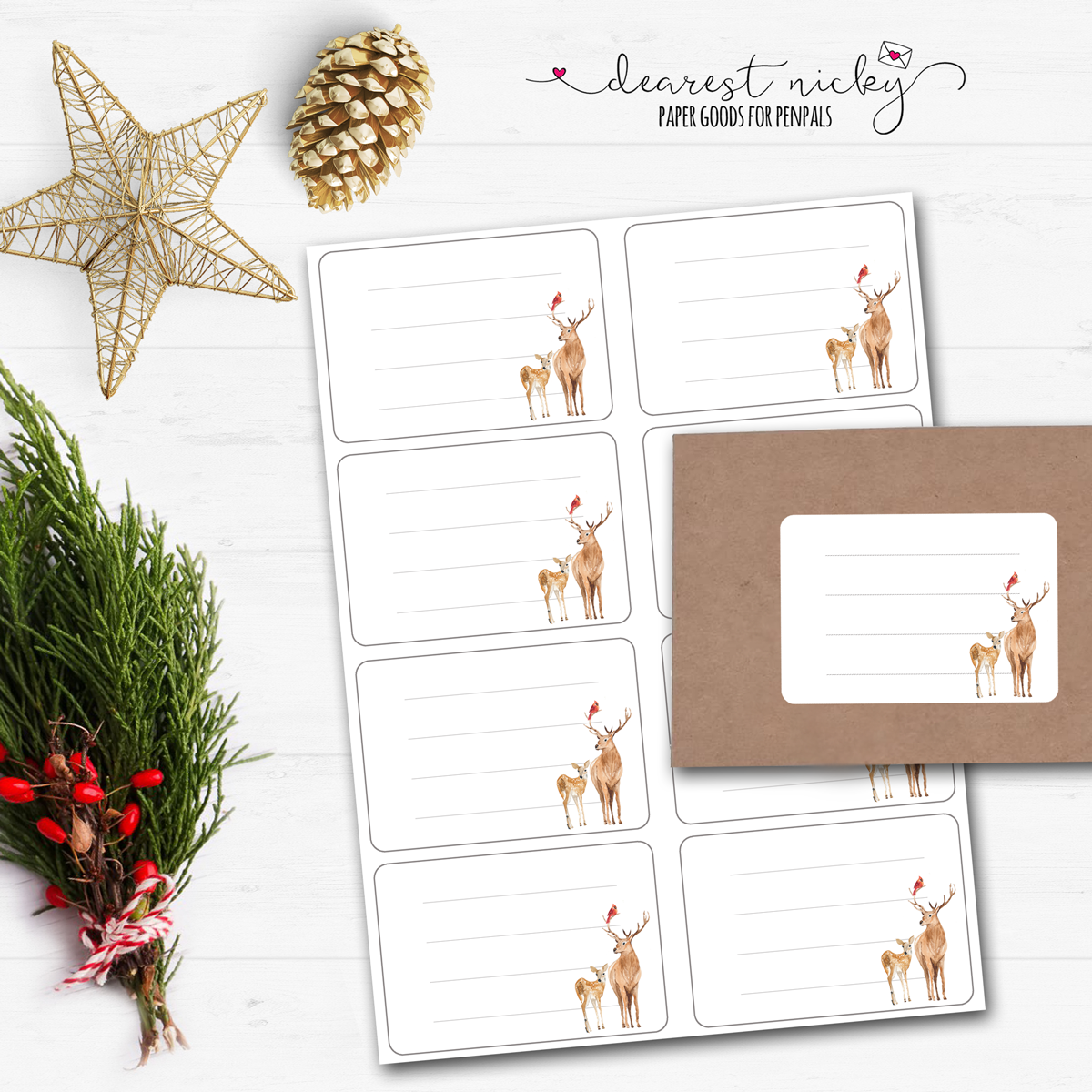 Winter Woodland Mailing Address Labels - Set of 16