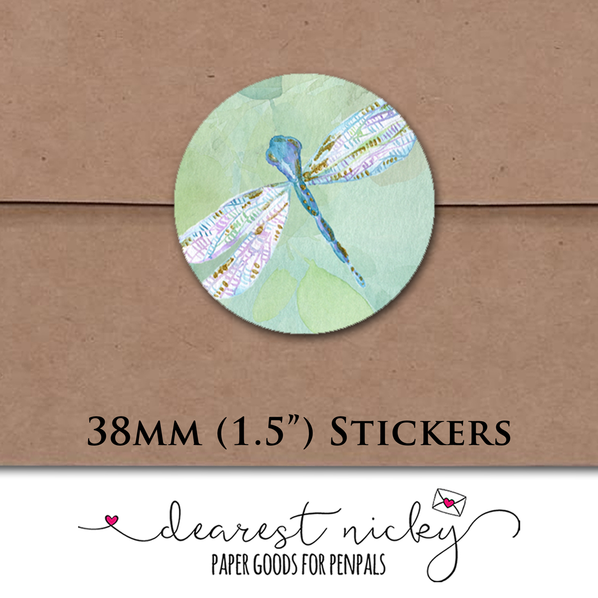 Dragonflies Envelope Seals - Set of 30 Stickers