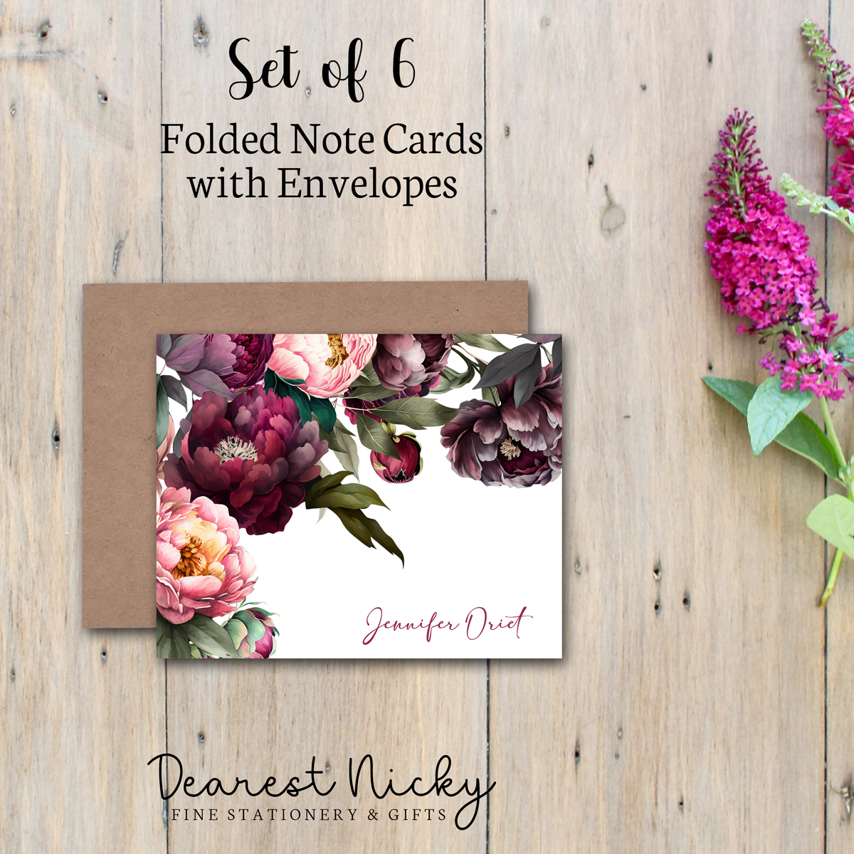 Personalized Folded Note Cards