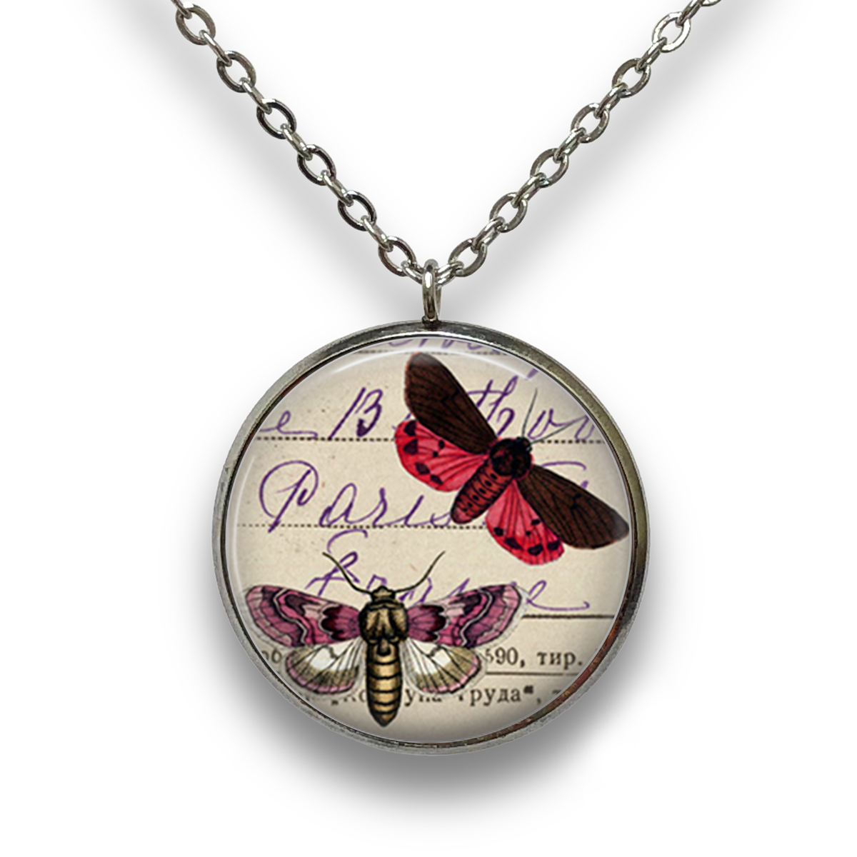 Two Butterflies Pendant with Necklace