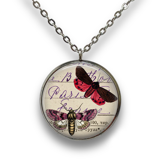 Two Butterflies Pendant with Necklace