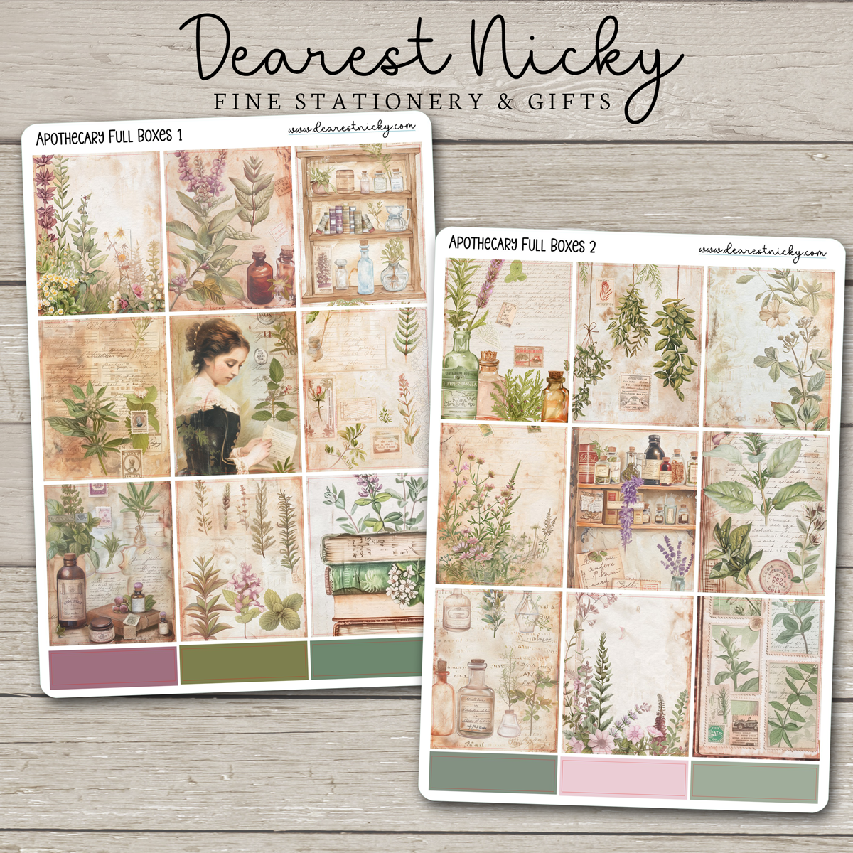 Apothecary Full Box Stickers - 2 Sheets