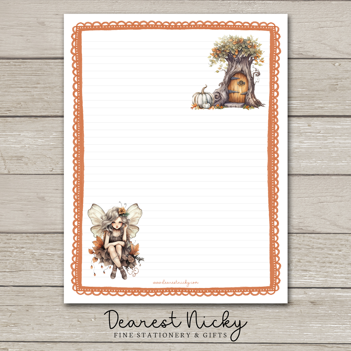 Autumn Fairy Large Letter Writing Paper - 8½ x 11