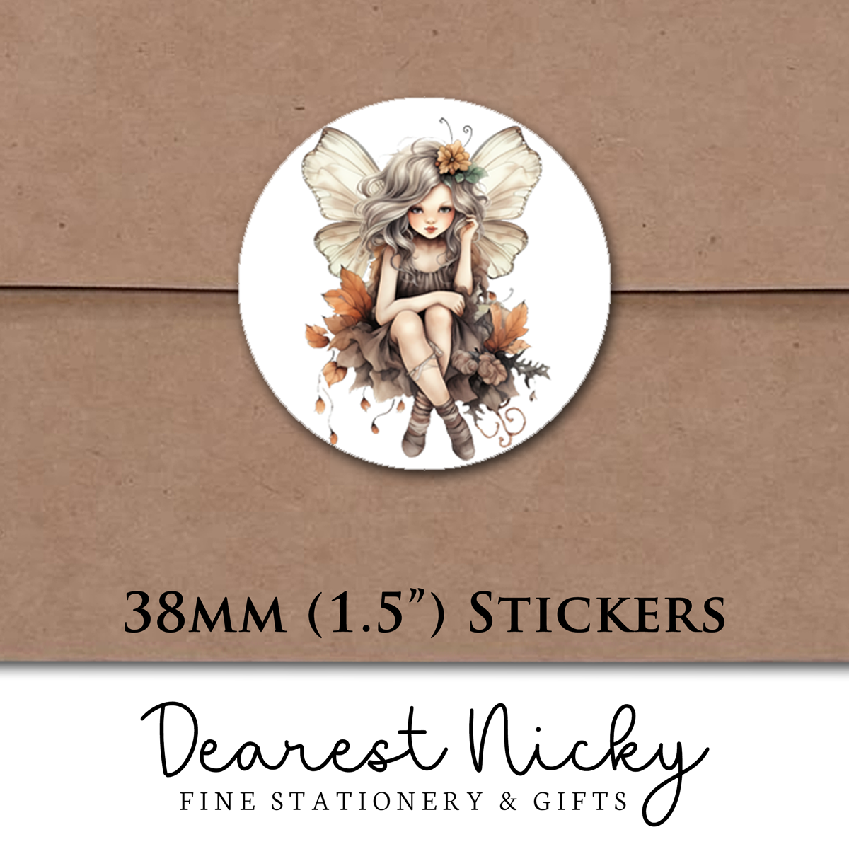 Autumn Fairy Envelope Seals - Set of 30 Stickers