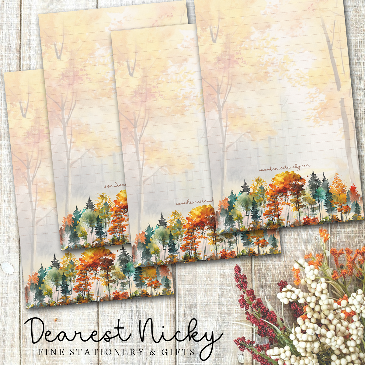 Fall Forest Letter Writing Paper