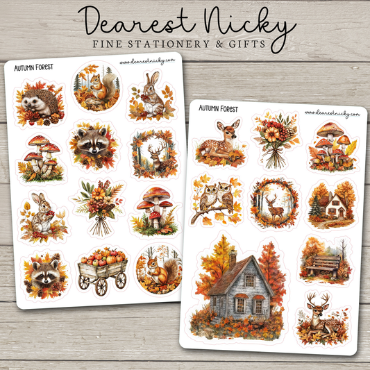 Autumn Forest Stickers - 2 Sheets