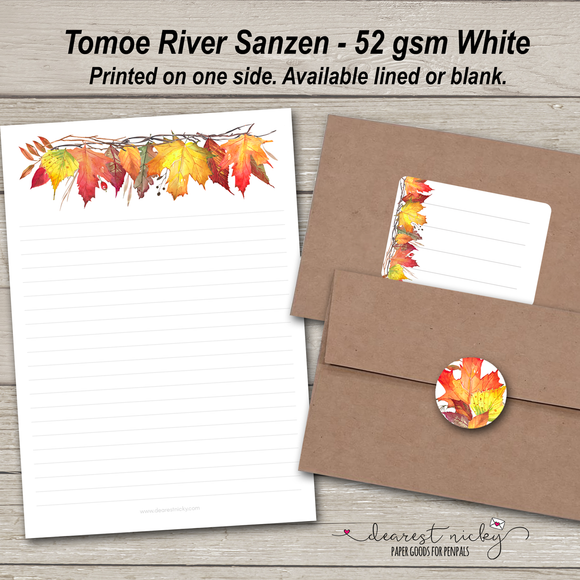 Autumn Leaves & Branches Letter Writing Set - 52 gsm Tomoe River Sanzen
