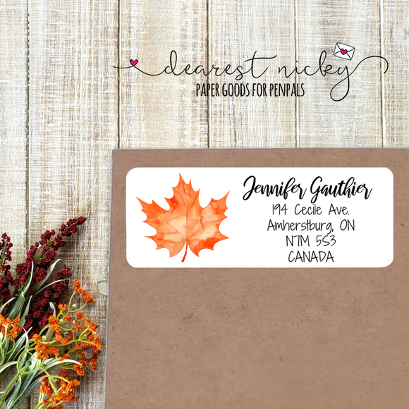 Autumn Leaves & Branches Custom Return Address Labels Set of 30