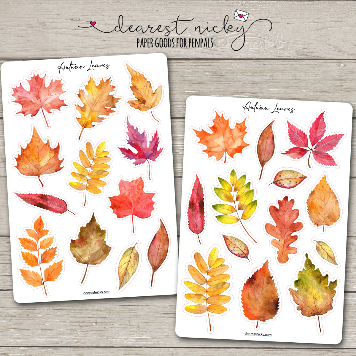 Autumn Leaves Stickers - 2 Sheets – Dearest Nicky