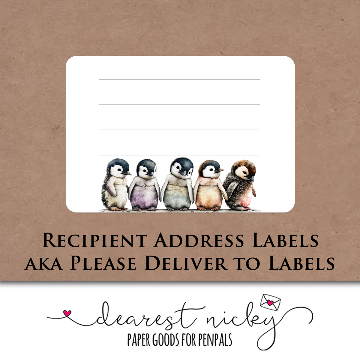 Baby Penguins Mailing Address Labels - Set of 16