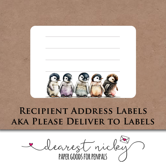 Baby Penguins Mailing Address Labels <br> Set of 16