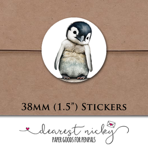 Baby Penguins Envelope Seals <br> Set of 30 Stickers