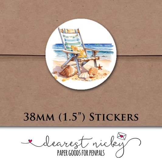 Beachtime Envelope Seals - Set of 30 Stickers