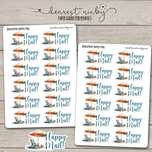 Beachtime Happy Mail Stickers - 2 Sheets