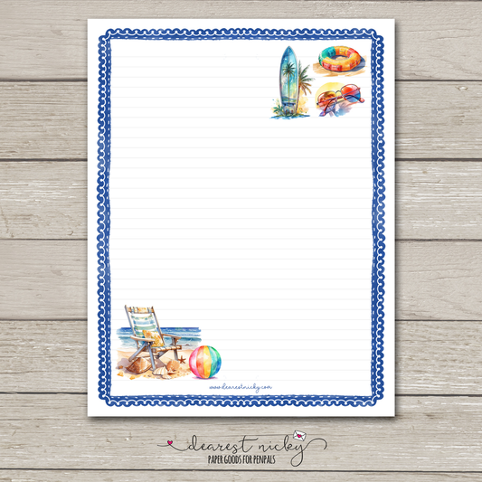 Beachtime Large Letter Writing Paper - 8½ x 11