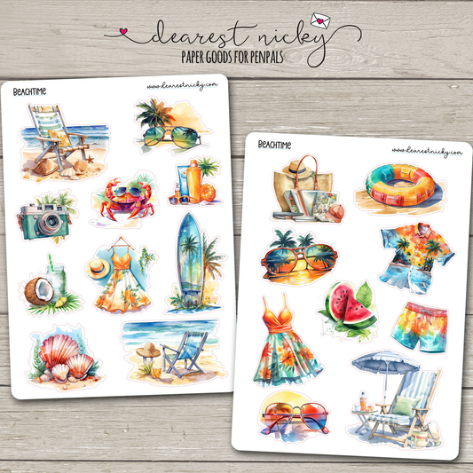 Beachtime Stickers - 2 Sheets