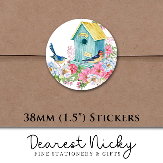 Bird Houses Envelope Seals - Set of 30 Stickers