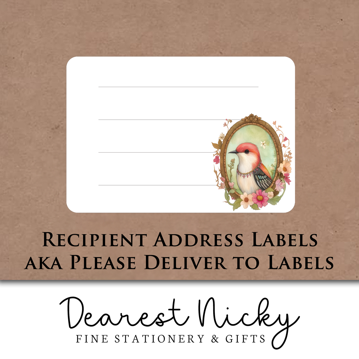 Bird Portraits Address Labels - Set of 16