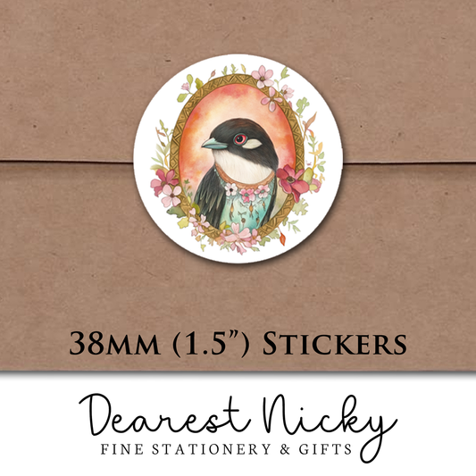 Bird Portraits Envelope Seals - Set of 30 Stickers