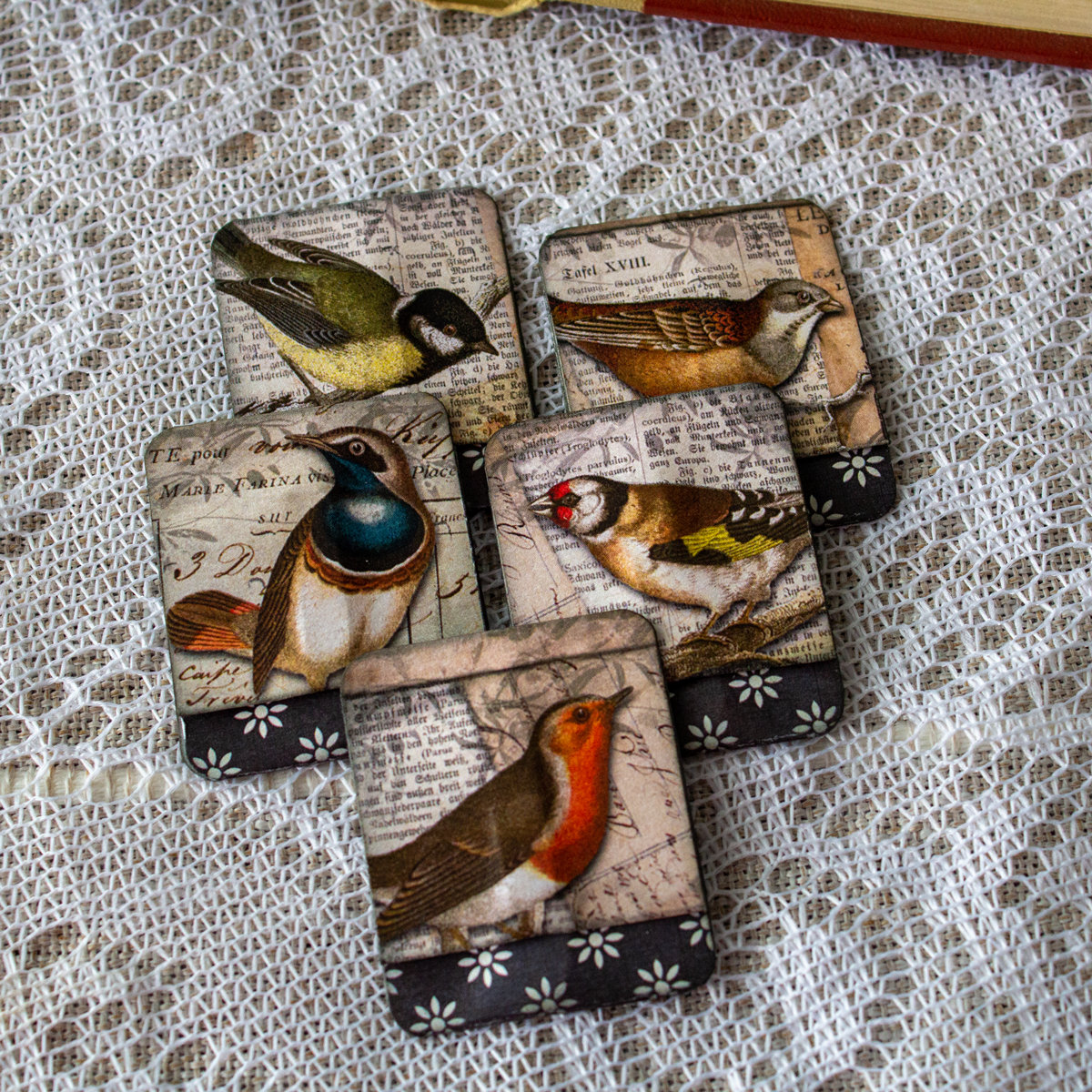 Birds Hidden Paper Clips - Altered Paper Clips Set of 5