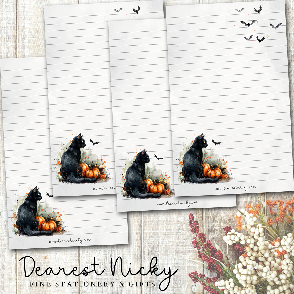 Black Cat Letter Writing Paper