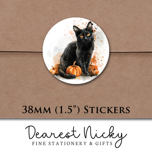 Black Cat Envelope Seals - Set of 30 Stickers