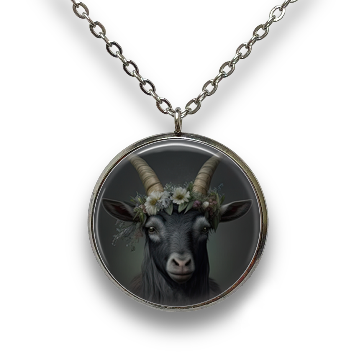 Black Philip Goat Pendant with Necklace