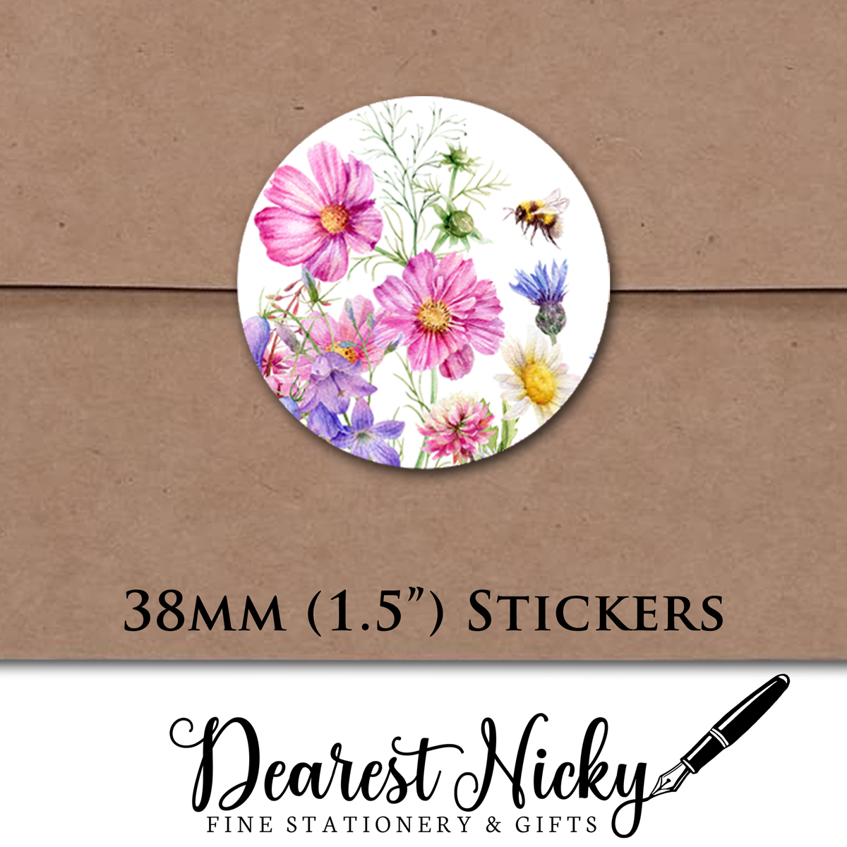 Blooming Garden Envelope Seals - Set of 30 Stickers