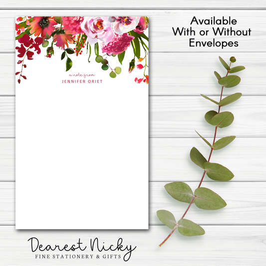 Bold Floral Personalized Notepad - 30 sheets