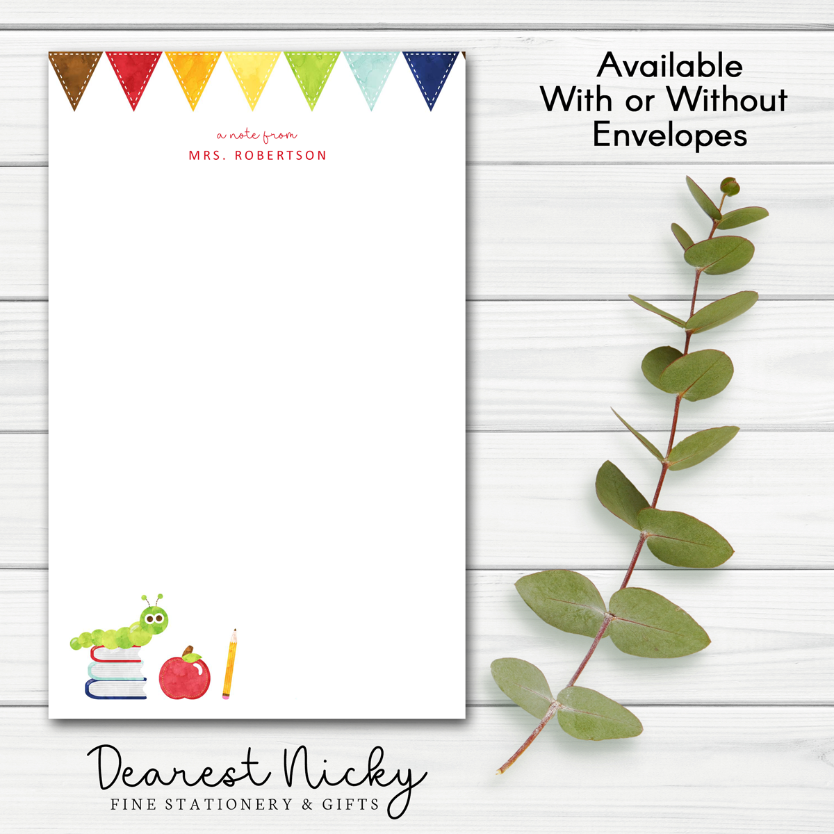 Bookworm Personalized Notepad - 30 sheets