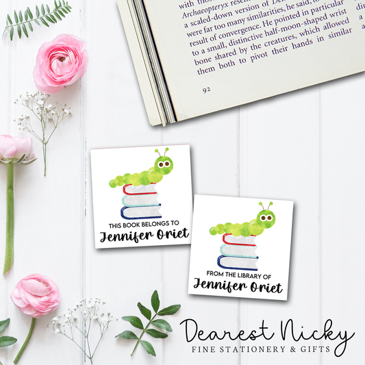 Bookworm Personalized Bookplates