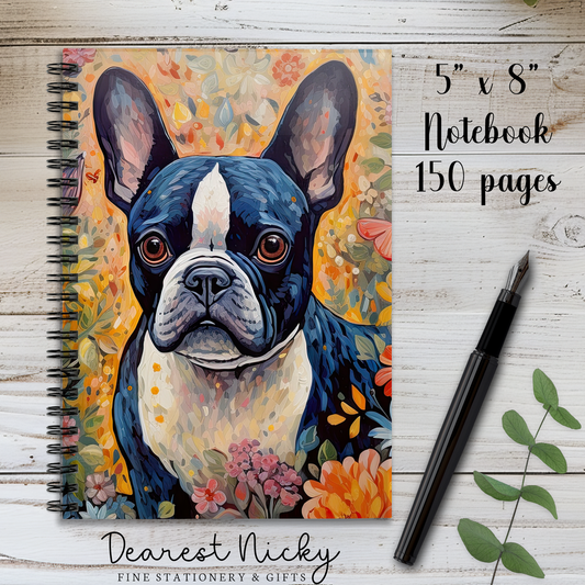 Boston Terrier 150 Page Wire Bound Notebook - Blank or Lined