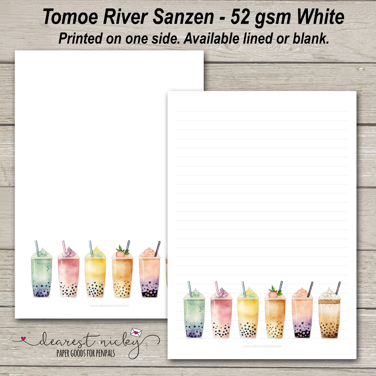 Papier à lettre Bubble Tea - 52 g/m² Tomoe River Sanzen