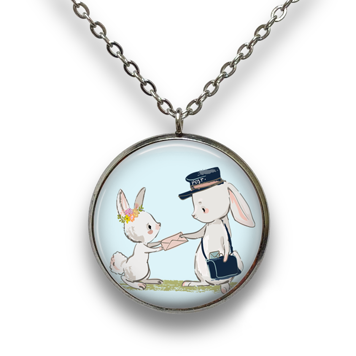 Bunny Postman Pendant with Necklace