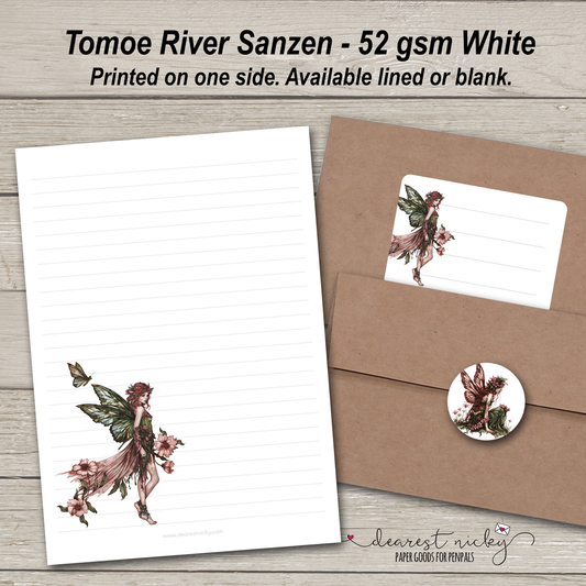 Ensemble d'écriture de lettres féeriques en fleurs de cerisier - 52 g/m² Tomoe River Sanzen