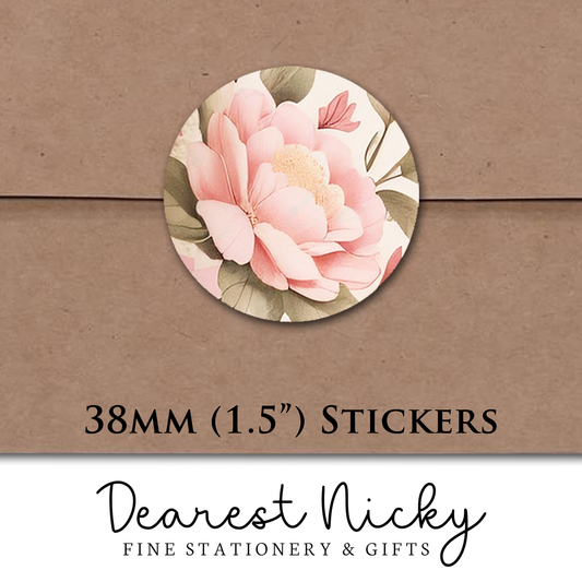 Cabbage Roses Envelope Seals - Set of 30 Stickers