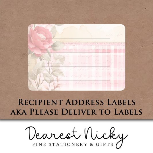 Cabbage Roses Address Labels - Set of 16