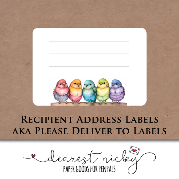 Cheerful Birds Mailing Address Labels <br> Set of 16
