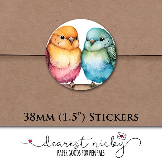 Cheerful Birds Envelope Seals - Set of 30 Stickers