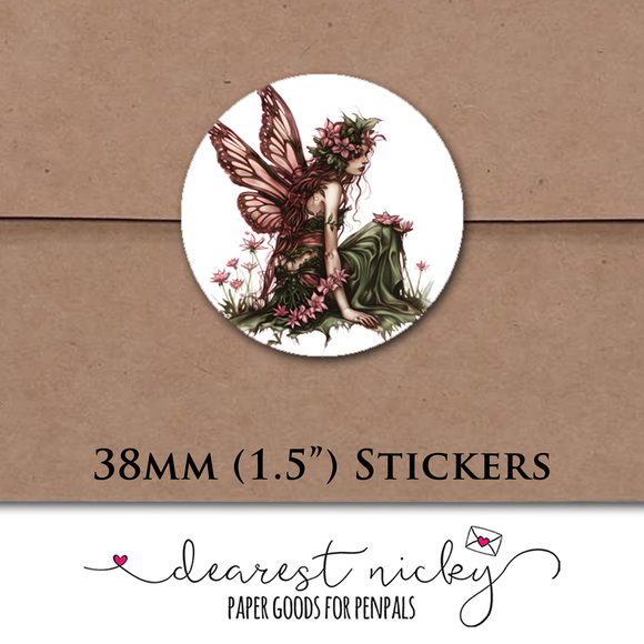 Cherry Blossom Fairy Envelope Seals <br> Set of 30 Stickers