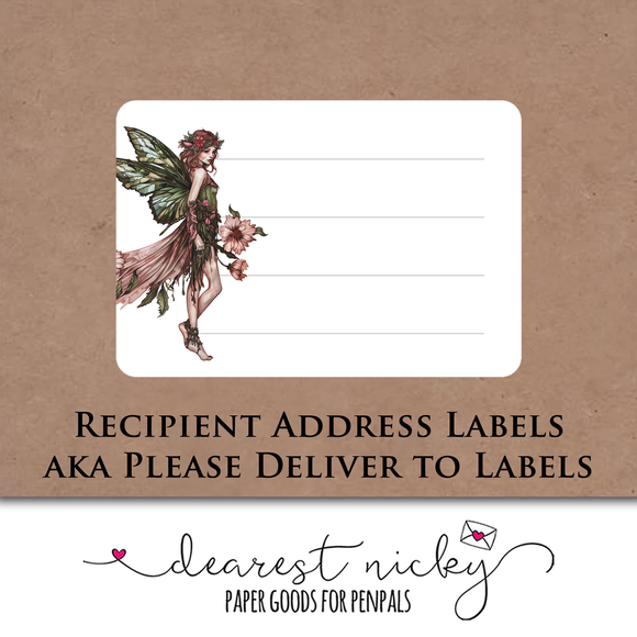Cherry Blossom Fairy Mailing Address Labels <br> Set of 16