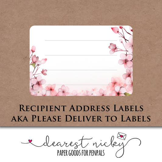 Cherry Blossoms Mailing Address Labels - Set of 16