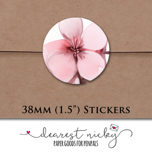 Cherry Blossoms Envelope Seals <br> Set of 30 Stickers