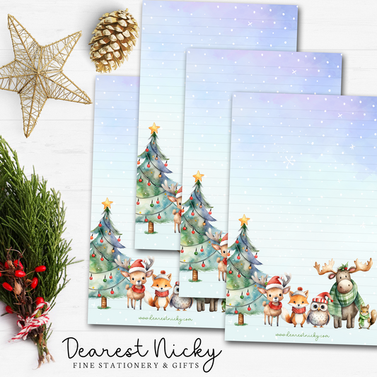 Christmas Forest Friends Letter Writing Paper