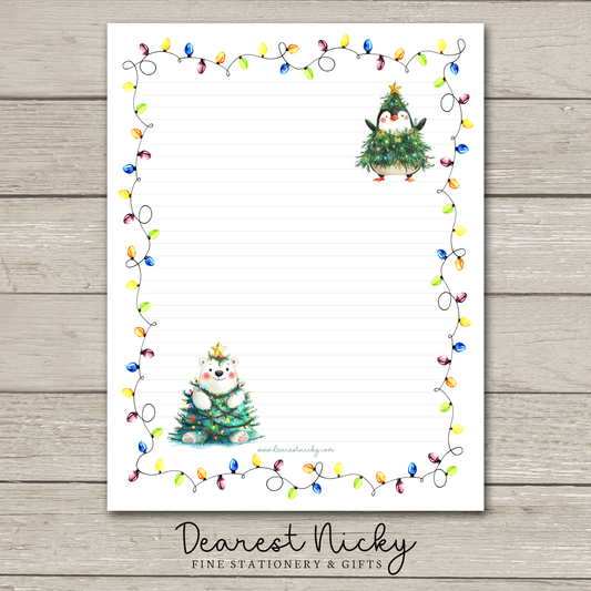 Christmas Lights Large Letter Writing Paper - 8½ x 11